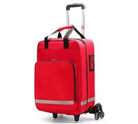 WHOOLEFUN Bolsa Médica Rodante con Carro Desmontable, Mochila Vacía De Primeros Auxilios, Diseño De Múltiples Compartimentos, Bolsa De Trauma para Respondedores De Emergencia, con Tiras Reflectantes