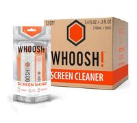 WHOOSH! Laptop Screen Cleaner Spray and Wipe [Set of 12] - 3.4 + 0.3 FL oz + 2 Microfiber Cloths - Duo with Large & Travel Size Bottles for Eyeglass Cleaner & Car Screen Cleaner- iPhone Cleaning Kit