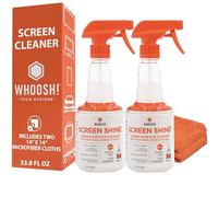 WHOOSH! Limpiador de pantalla de TV [Juego de 2] - 16.5 onzas líquidas + 1 paño de limpieza de microfibra - para TV, OLED, coche, computadora, laptop, MacBook, iPad, iPhone, pantalla táctil - Kit de