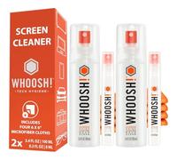 WHOOSH! Limpiador de Pantalla Spray + Toallitas (Set de 2), 100 ml y 8 ml + 2 Paños Microfibre, Kit Casa y Viaje para MacBook, iPad, Móvil, Portátil, Gafas