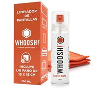 Whoosh! - Spray pulverizador Limpiador de Pantalla 100% Natural, sin amoniaco ni Alcohol - 100 ml y 1 paños de Microfibra Anti microbios