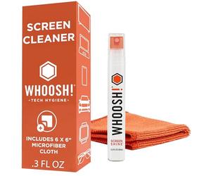 Whoosh! - Spray pulverizador limpiador de pantalla 100% natural, sin amoniaco ni alcohol - 30 ml y paño de microfibra anti microbios