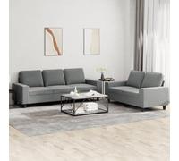 WHOPBXGAD 2+3 Piece Dark Gray Fabric Sofa Set with 5 Cushions, Modern Living Room Furniture for Small Spaces, Comfortable Sectional Couch with Durable Polyester Upholstery and Sturdy Wood Frame