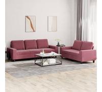 WHOPBXGAD 2+3 Seater Sofa Set Modern Living Room Furniture with Wine Red Fabric Durable Frame Comfortable Cushions for Home Lounge Relaxation Entertainment Space