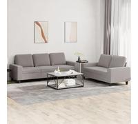 WHOPBXGAD 2+3 Seater Sofa Set Taupe Gray Fabric Living Room Furniture with 5 Pillows, Durable Comfortable Sectional Couch for Home Lounge TV Watching Reading Relaxing