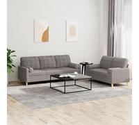 WHOPBXGAD 2+3 Seater Sofa Set with Cushions Taupe Gray Fabric Durable Living Room Furniture for Relaxing Chat Reading TV Watching Comfortable Home Decor