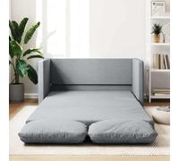 WHOPBXGAD 2 in 1 Convertible Floor Sofa Bed Light Gray Fabric 112x174x55 cm, Foldable Guest Bed for Small Spaces, Living Room, Bedroom with Comfortable Seat and Sturdy Metal Frame