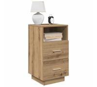 WHOPBXGAD 2 Pack Night Stands with 2 Drawers, Artisan Oak Finish, 36x36x68cm Bedside Table, Sturdy Engineered Wood, Modern Bedroom Furniture, Spacious Storage for Books & Essentials