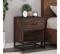 WHOPBXGAD 2 Pack Night Stands with Drawer, Engineered Wood Oak Brown Bedside Tables 40x31x50cm for Bedroom Living Room, Sturdy Surface & Spacious Storage, Easy to Clean Modern Design