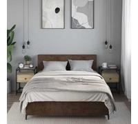 WHOPBXGAD 2 Pack Night Stands with Storage Shelf, Sonoma Oak Engineered Wood Bedside Table 40x40x55 cm, Modern End Table for Bedroom & Living Room, Sturdy Glass Top & Moisture Resistant