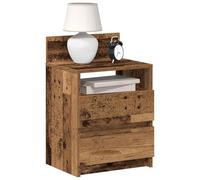 WHOPBXGAD 2 Pack Nightstand with 2 Drawers, Vintage Wood Finish Bedside Table 40x33x60 cm, Sturdy Engineered Wood, Spacious Storage for Bedroom, Living Room, Home Decor, Easy Assembly and Maintenance