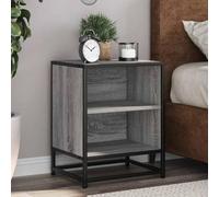 WHOPBXGAD 2 Pack Nightstand with Storage, Sonoma Gray Engineered Wood Bedside Table, 40x31x50 cm Modern End Table with 2 Shelves for Bedroom, Living Room, 60kg Capacity, Easy to Clean & Assemble