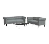 WHOPBXGAD 2-Piece Light Gray Fabric Sofa Set Modern Living Room Furniture with Comfortable Cushions, Durable Construction and Easy Assembly for Home Decor