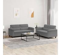 WHOPBXGAD 2-Piece Microfiber Sofa Set with Cushions Dark Gray Living Room Furniture, Durable Stain Resistant Fabric, Comfortable Seating for Relaxation and Entertainment