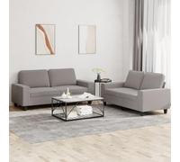 WHOPBXGAD 2 Piece Sofa Set Grey Taupe Fabric Living Room Furniture with Comfortable Cushions, Durable Frame for Modern Home Decor and Relaxation