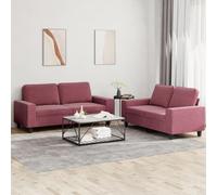 WHOPBXGAD 2 Piece Sofa Set Red Wine Fabric Living Room Furniture with Comfortable Cushions, Durable Plywood Frame for Modern Home Decor and Relaxation