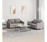 WHOPBXGAD 2 Piece Sofa Set with Cushions Taupe Gray Fabric Living Room Furniture, Durable Modern Loveseat for Small Spaces, Comfortable Seating with Foam Padding and Sturdy Wood Metal Frame
