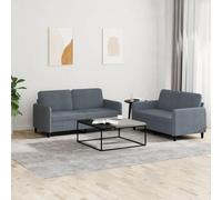 WHOPBXGAD 2 Piece Velvet Sofa Set Dark Grey Modern Living Room Furniture with Soft Cushions, Comfortable Seating for Relaxing, Reading, TV Watching, Sturdy Wood Metal Frame Structure