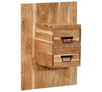 WHOPBXGAD Acacia Solid Wood Floating Nightstand 60x32x80 cm, Wall Mounted Bedside Table with Storage Shelf for Bedroom, Modern Rustic Design, Easy Assembly, Durable & Sturdy