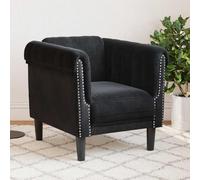 WHOPBXGAD Black Velvet Accent Chair with Soft Upholstery, Modern Lounge Chair for Living Room, Bedroom, Reading Nook - Comfortable Velvet Armchair with Sturdy Wood Legs, Maximum Load 110kg