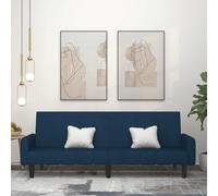 WHOPBXGAD Blue Velvet 2 Seater Sofa Bed Convertible Guest Bed for Small Spaces Living Room Apartment with Comfortable Seating and Solid Wood Structure