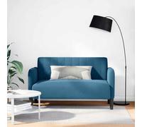 WHOPBXGAD Blue Velvet Loveseat Sofa 109 cm with Wooden Arms, Foam and Spring Support, Modern Small Space Furniture for Living Room and Apartment