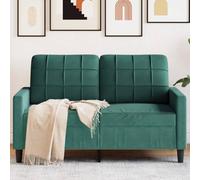 WHOPBXGAD Dark Green Velvet 2 Seater Sofa 120cm Wide Modern Living Room Furniture with Soft Fabric, Sturdy Metal Frame and Thick Cushions for Relaxing, Reading, TV Watching