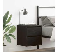 WHOPBXGAD Floating Night Stands for Bedroom Wall Mounted Set of 2 Black Oak 38x34x40 cm with Storage Shelf Modern Space Saving Bedside Tables for Small Spaces