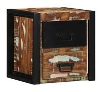 WHOPBXGAD Floating Nightstand Multicolor 40x35x40 cm Recycled Solid Wood Wall Mounted Bedside Table with Storage Shelf for Bedroom Living Room Unique Vintage Design