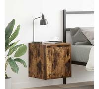 WHOPBXGAD Floating Wall Nightstands 2 Pack, Smoked Oak Bedside Tables with Storage Shelf, 38x34x40 cm Wall Mounted Night Stands for Bedroom, Space Saving Modern Design, Durable Engineered Wood