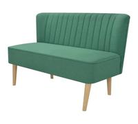 WHOPBXGAD Green Fabric Sofa 2 Seater 117x55.5x77cm Modern Living Room Furniture with Wood Frame, Comfortable Cushion, Easy Assembly for Small Spaces Home Decor