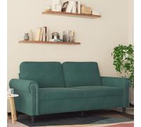 WHOPBXGAD Green Velvet 2 Seater Sofa 140cm Dark Emerald Luxury Fabric for Living Room with Thick Cushions, Sturdy Metal Frame, Modern Design Sofa Bed for Small Spaces