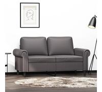 WHOPBXGAD Grey Synthetic Leather 2 Seater Sofa 120cm Width Modern Living Room Furniture with Thick Padding Durable Metal Frame Comfortable Couch for Relaxing