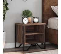 WHOPBXGAD Industrial Nightstand Set of 2, Engineered Wood Oak Brown End Tables with Storage Shelf, 40x30x40 cm Bedside Table for Bedroom Living Room, Sturdy Surface Easy to Clean Modern Design