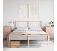 WHOPBXGAD Industrial Nightstand Set of 2, Pink Steel Bedside Table with 3 Drawers, Cold Rolled Steel Frame, Adjustable Feet, 36x39x68 cm for Bedroom Living Room