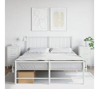 WHOPBXGAD Industrial Nightstand Set of 2, White Steel Bedside Table with 3 Drawers, Cold Rolled Steel Frame, Adjustable Legs, 36x39x68 cm for Living Room Bedroom