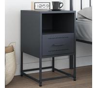 WHOPBXGAD Industrial Nightstand Steel Anthracite Gray 36x39x60.5 cm with Wall Mount, Sturdy Bedside Table with Storage for Living Room, Bedroom, Study - Easy to Clean & Modern Design