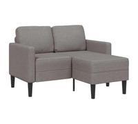 WHOPBXGAD L-Shaped 2-Seater Sofa with Chaise Longue, Taupe Gray 125cm, Modern Corner Couch for Small Living Room, Soft Polyester Fabric, Sturdy Wood Frame, Space Saving Design