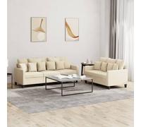 WHOPBXGAD Luxury 2+3 Seater Sofa Set with Cushions Cream Fabric Living Room Furniture for Modern Home Comfortable Durable Upholstery