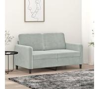 WHOPBXGAD Luxury 2 Seater Velvet Sofa Light Grey 120cm Modern Living Room Furniture with Soft Fabric, Sturdy Metal Frame and Thick Cushions for Relaxing and Entertaining