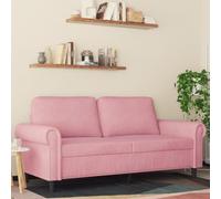 WHOPBXGAD Luxury Pink Velvet 2 Seater Sofa 140cm Modern Living Room Furniture Comfortable Couch for Small Spaces with Sturdy Metal Frame Soft Fabric