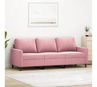 WHOPBXGAD Luxury Velvet Pink 3 Seater Sofa 180cm Modern Living Room Furniture with Thick Cushions, Stable Metal Frame for Home Decor and Relaxation