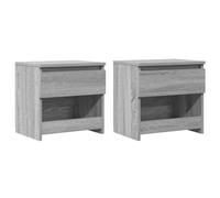 WHOPBXGAD Mesitas Noche 2 uds - Modern Nightstands with Storage Drawer, Gray Sonoma Plywood, 40x30x39cm, Elegant Bedside Tables for Bedroom, Easy to Clean & Assemble
