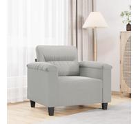 WHOPBXGAD Microfiber Fabric Chair Light Gray 60cm Width Living Room Sofa Single Seater with Thick Padding, Stain Resistant, Modern Design for Relaxing Reading TV Watching