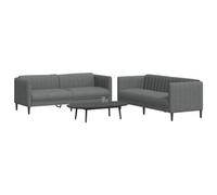 WHOPBXGAD Modern 2-Piece Sofa Set Dark Gray Fabric Living Room Furniture with Comfortable Seating, Breathable Material, Sturdy Wood Legs for Home Lounge Relaxation