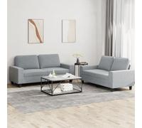 WHOPBXGAD Modern 2 Piece Sofa Set Light Gray Fabric Living Room Furniture with Comfortable Cushions, Durable Structure for Small Spaces and Family Gatherings