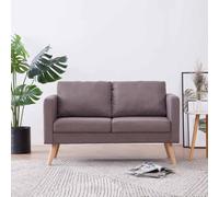 WHOPBXGAD Modern 2-Seater Fabric Sofa Taupe Gray for Living Room Office, Comfortable Cushioned Couch with Removable Washable Covers, Sturdy Wood Frame Design