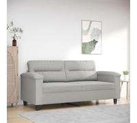 WHOPBXGAD Modern 2-Seater Microfiber Sofa 140cm Light Gray for Living Room, Durable Stain-Resistant Fabric with Thick Cushions, Comfortable Lounge Chair for Small Spaces