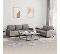 WHOPBXGAD Modern 5-Piece Sectional Sofa Set Grey Taupe Fabric 2+3 Seater Couch with Throw Pillows for Living Room Lounge Comfortable Durable Home Furniture