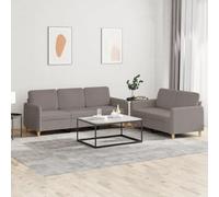 WHOPBXGAD Modern 5-Piece Sofa Set with Cushions Taupe Gray Fabric 2+3 Seater Living Room Furniture for Home Lounge Comfortable Durable Sectional